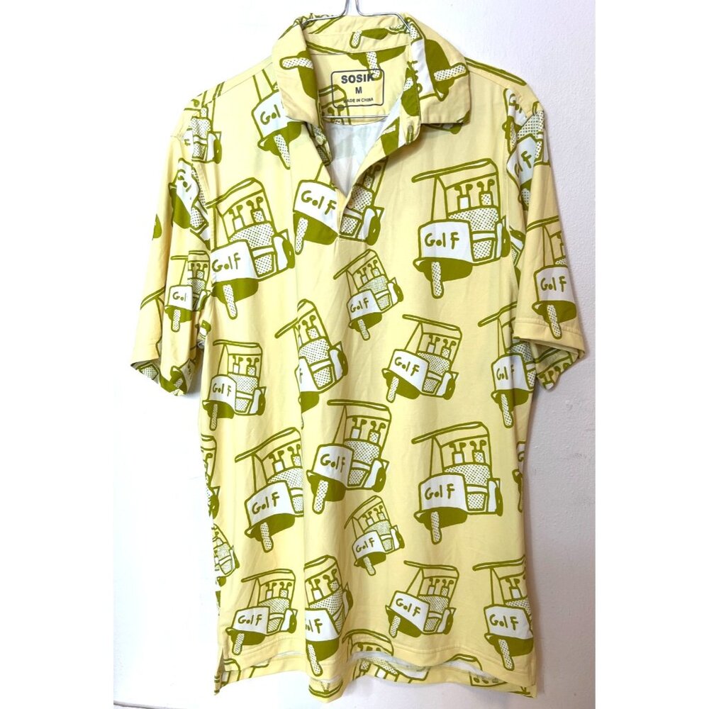 Sosik Golf Lightweight Polyester Blend Polo Shirt Mens M Golf Carts